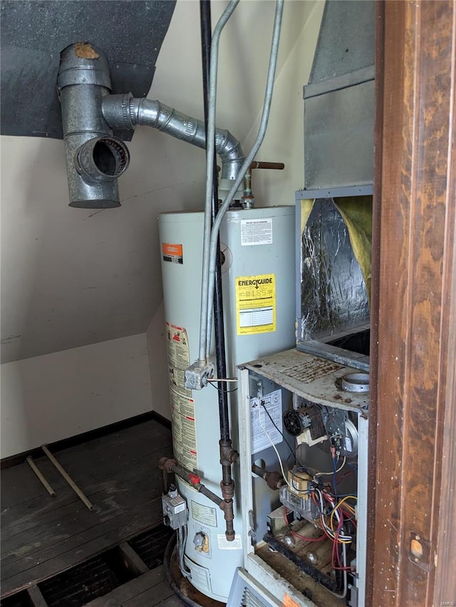 utilities featuring gas water heater