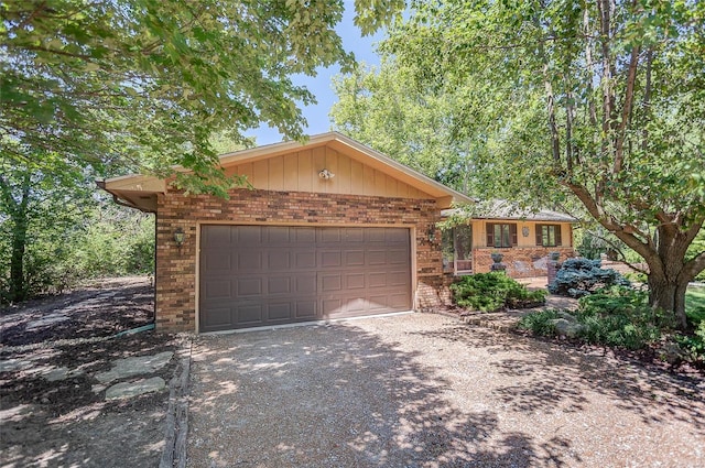 single story home with a garage