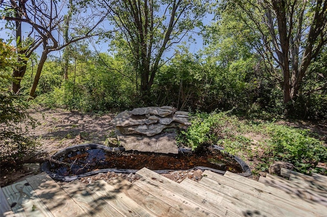 view of yard with a deck