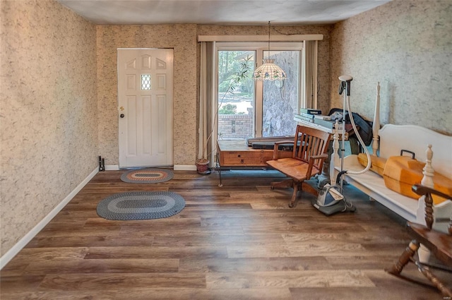 interior space with hardwood / wood-style floors