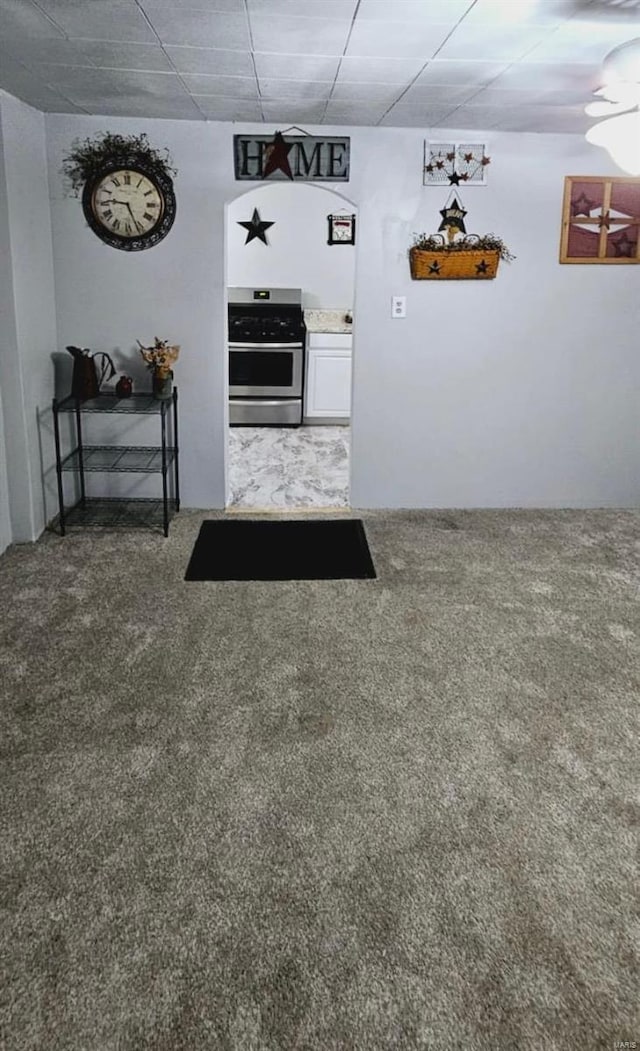 interior space featuring carpet flooring