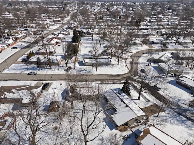 view of snowy aerial view