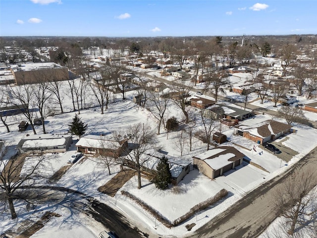 view of snowy aerial view