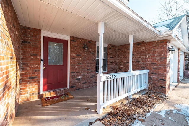 property entrance with a garage