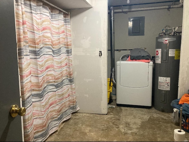 interior space featuring washer / dryer and water heater