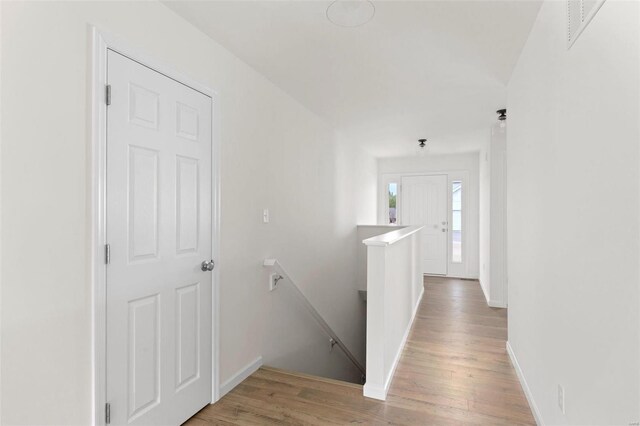 hall featuring light hardwood / wood-style flooring