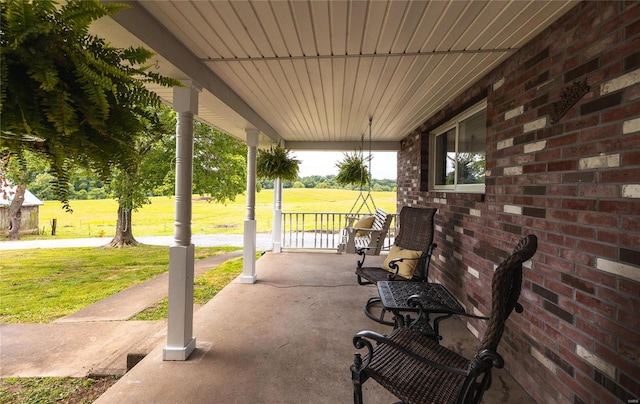 view of patio with a porch