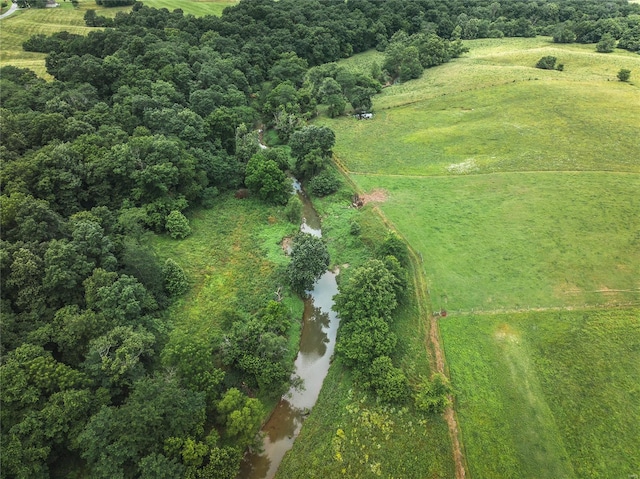 bird's eye view with a rural view