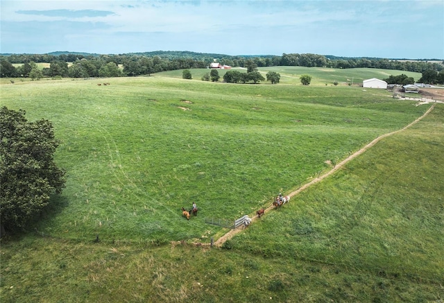 bird's eye view featuring a rural view