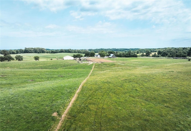 bird's eye view with a rural view