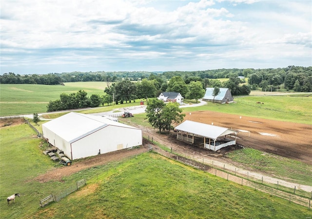 aerial view with a rural view