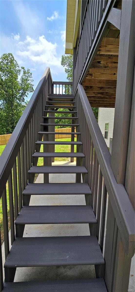 view of stairway