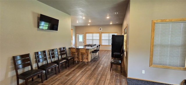 interior space featuring dark wood-type flooring