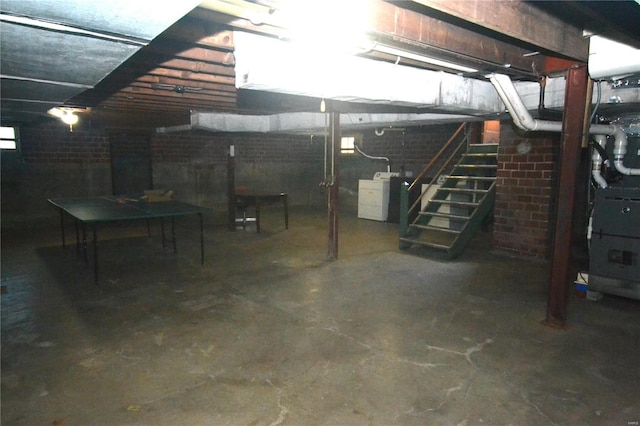 basement featuring washer / dryer