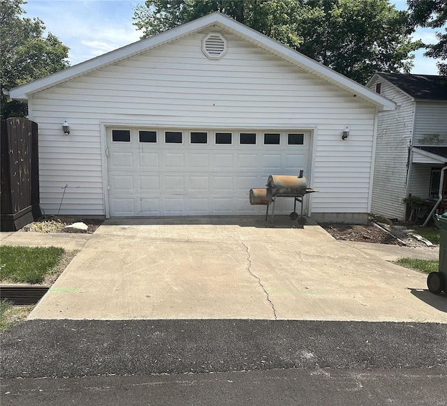 view of garage