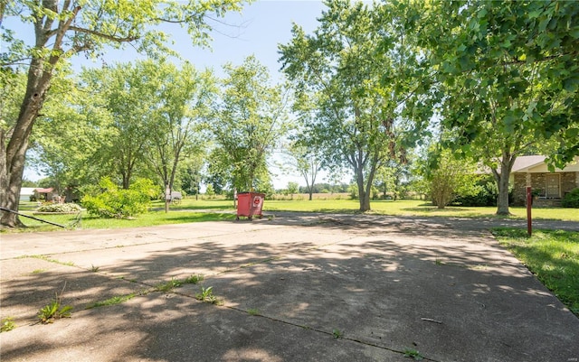 view of property's community featuring a lawn