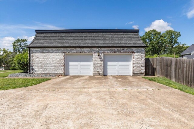 view of garage