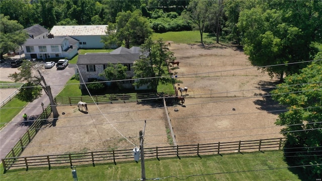 aerial view featuring a rural view