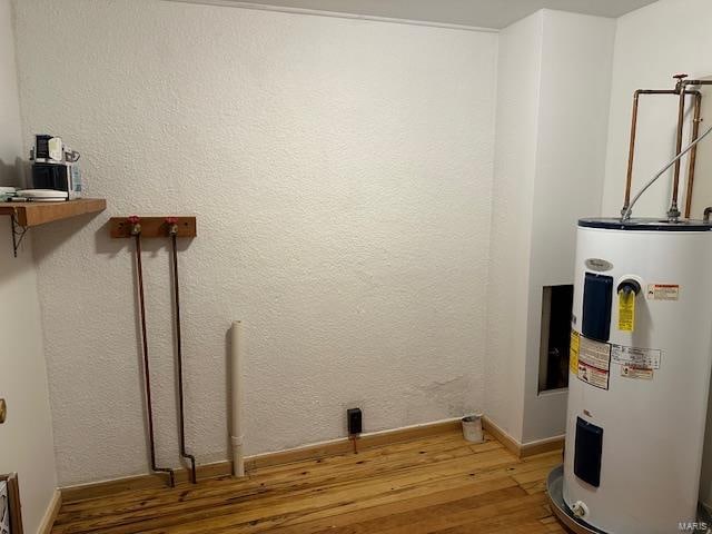 interior space featuring hardwood / wood-style flooring and water heater