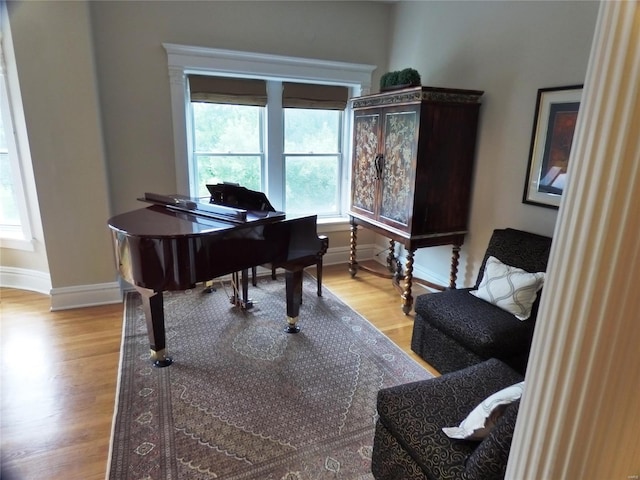 interior space with light hardwood / wood-style flooring