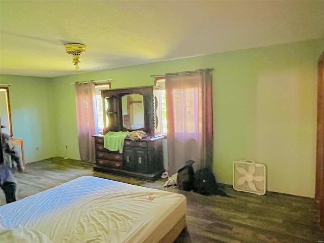 bedroom with hardwood / wood-style floors