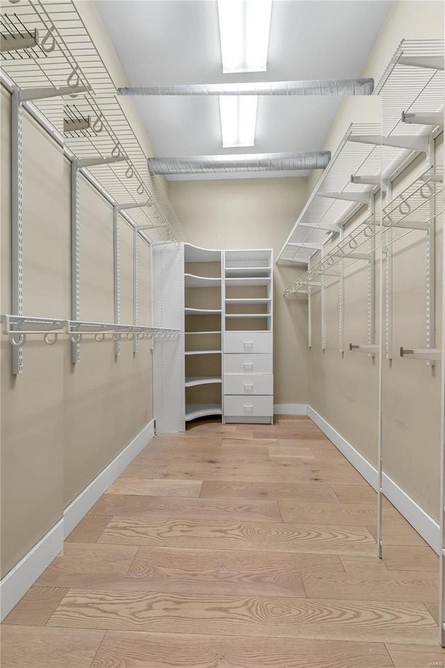 spacious closet with wood-type flooring