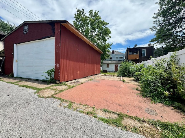 view of garage