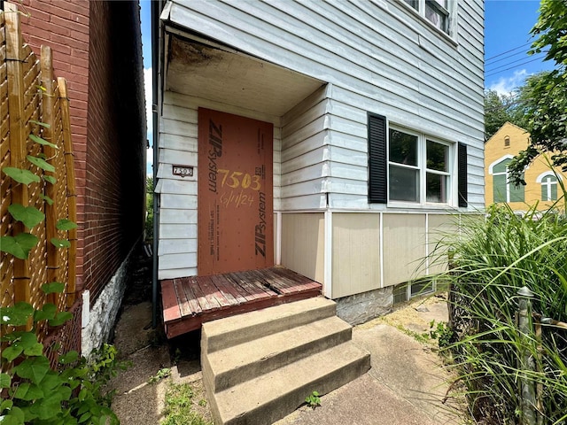 view of doorway to property