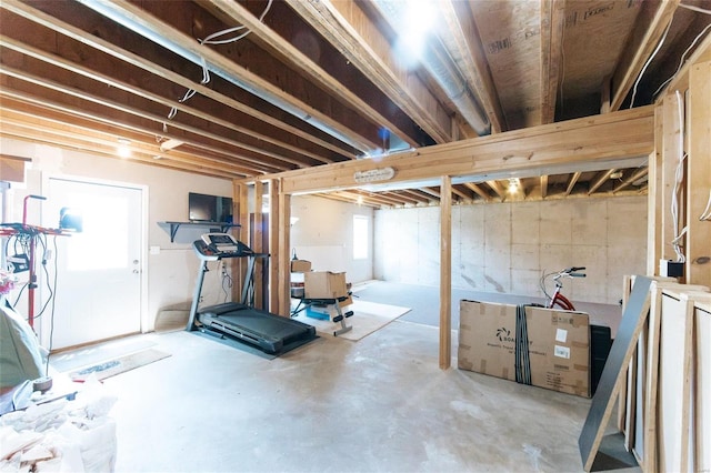 basement featuring a healthy amount of sunlight