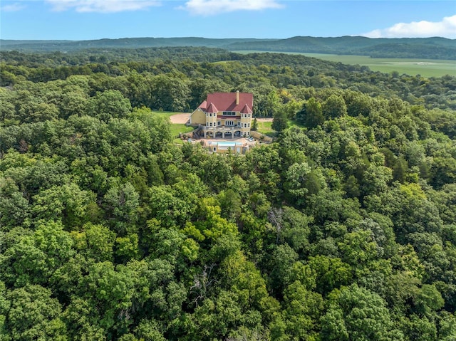 bird's eye view featuring a mountain view