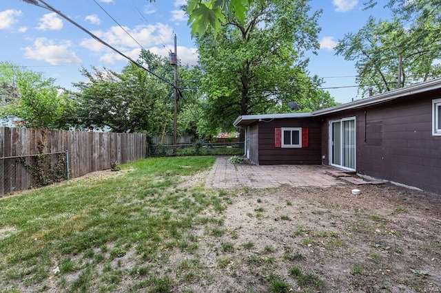 view of yard with a patio area