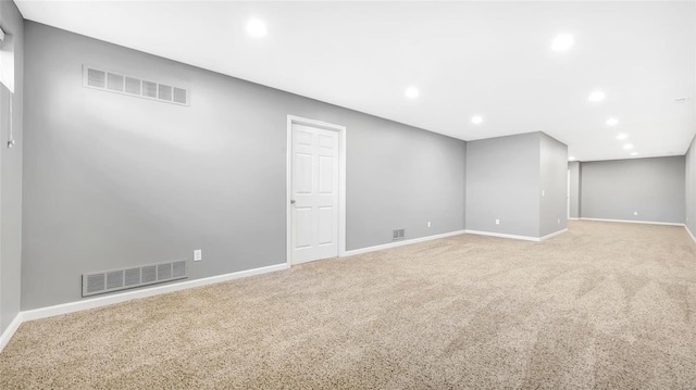 basement with carpet floors