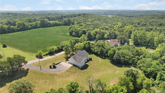 drone / aerial view with a rural view