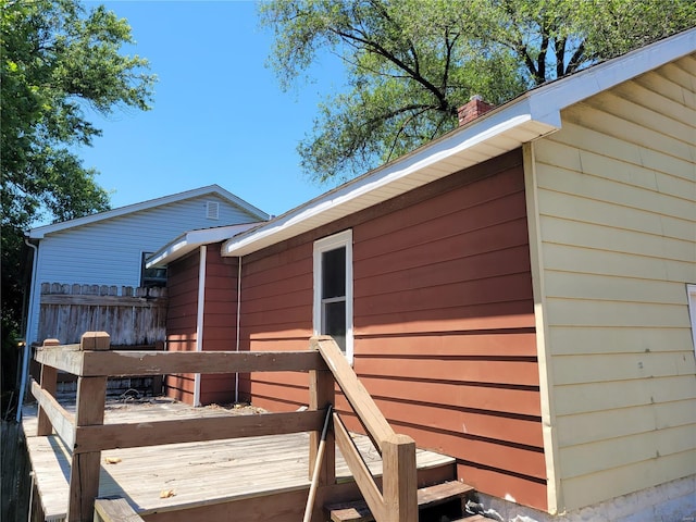 deck featuring fence