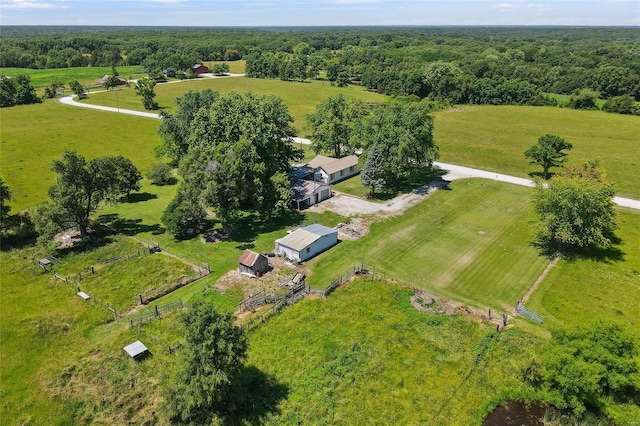 drone / aerial view featuring a rural view