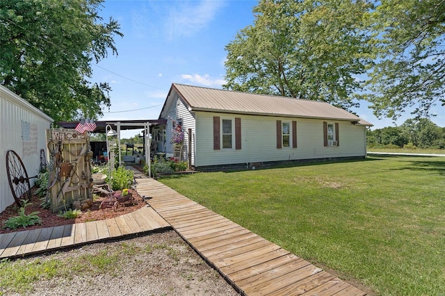 exterior space with a lawn