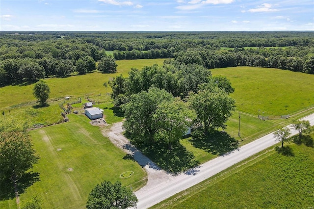 drone / aerial view featuring a rural view