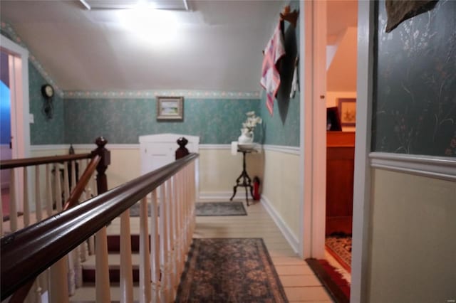 hall featuring light wood-type flooring