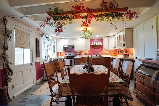 dining area with sink