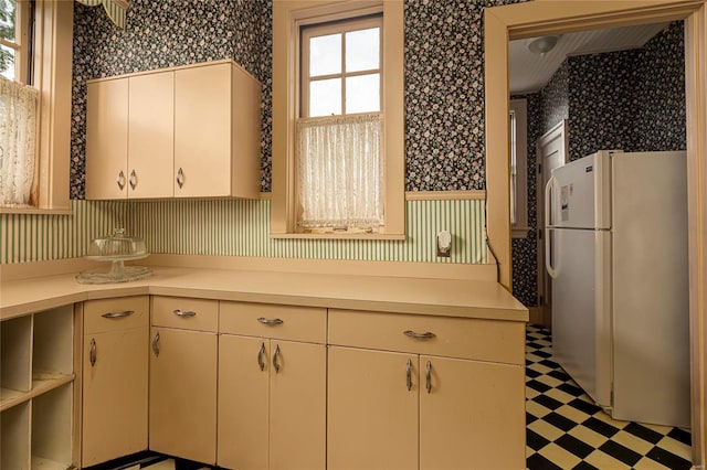 kitchen with white refrigerator