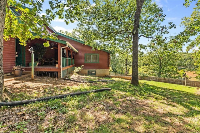 view of yard featuring fence