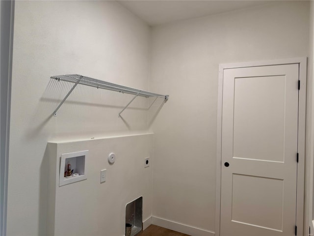 laundry area with hookup for a gas dryer, washer hookup, and hookup for an electric dryer