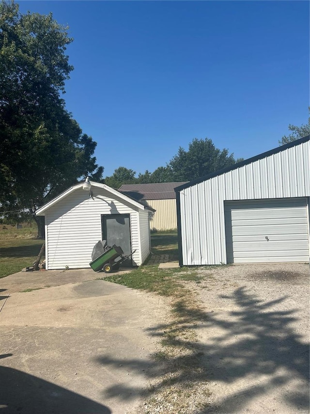 view of garage