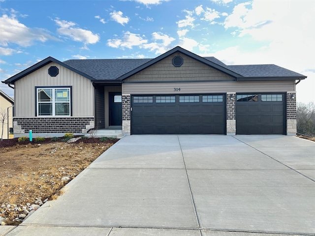 view of front of house with a garage