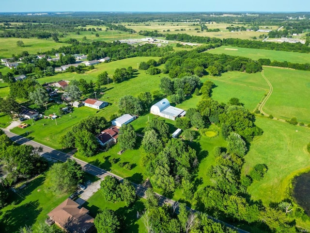 bird's eye view with a rural view