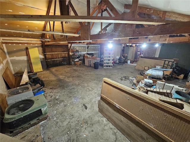 miscellaneous room featuring vaulted ceiling