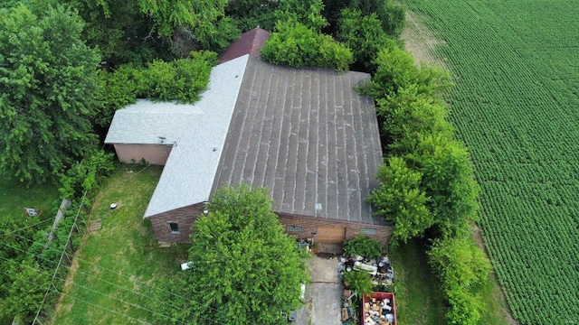 drone / aerial view featuring a rural view