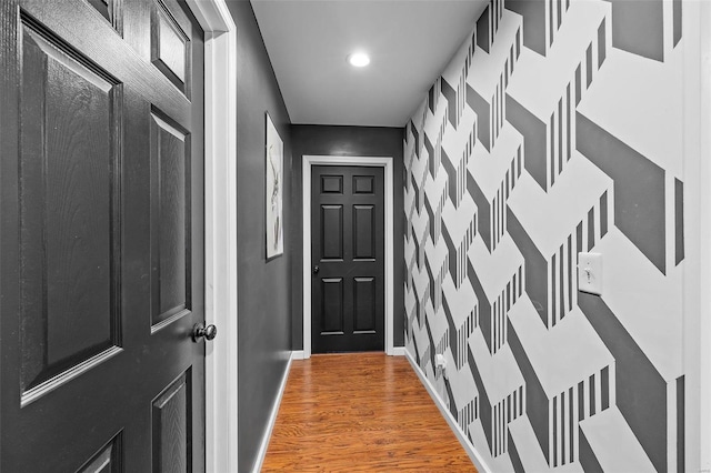 entryway featuring hardwood / wood-style flooring