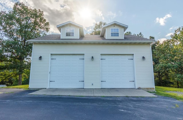 view of garage