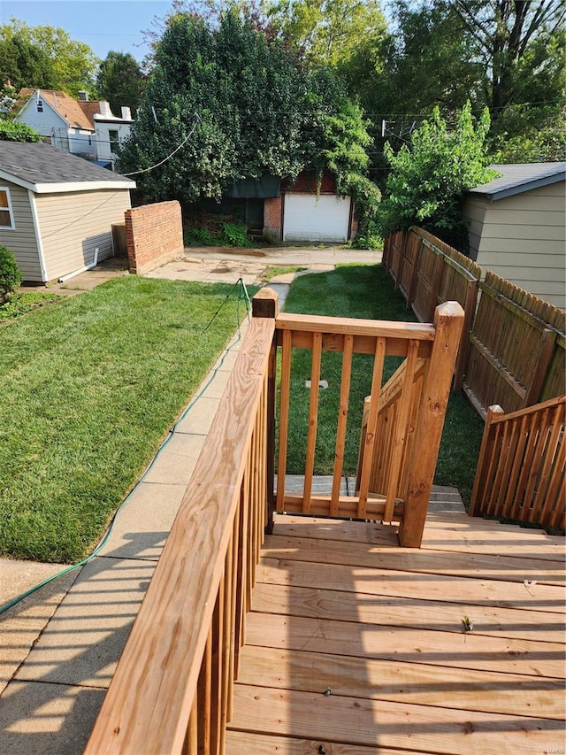 wooden deck with a yard